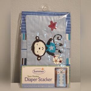 Summer Team Monkey Baby Diaper Holder Stacker New